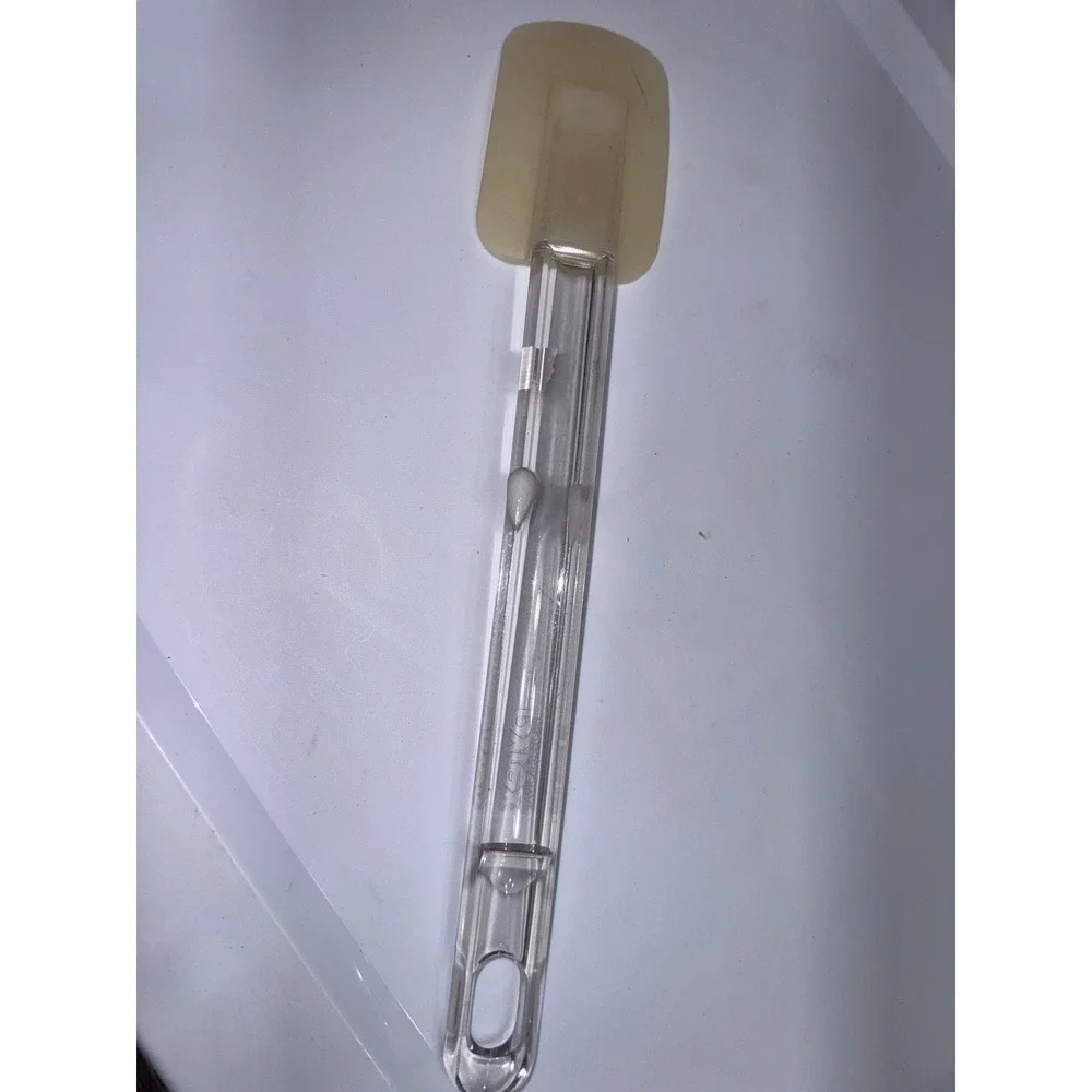 Pyrex Professional Silicone Spatula Clear Acrylic Handle Cream Scraper 12.5 Inch